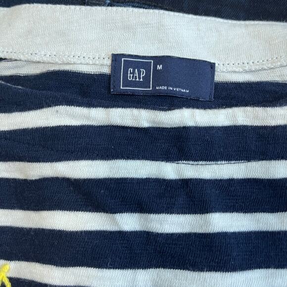 Gap Captain Blue & White Stripe Long Sleeve Graphic Top Size Medium - Picture 2 of 6